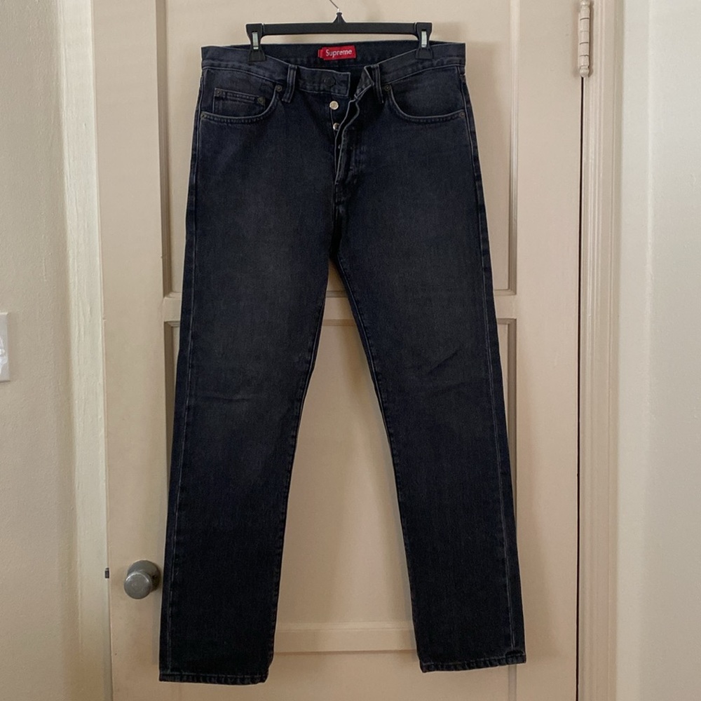 Supreme Stone Washed Black Slim Jean
